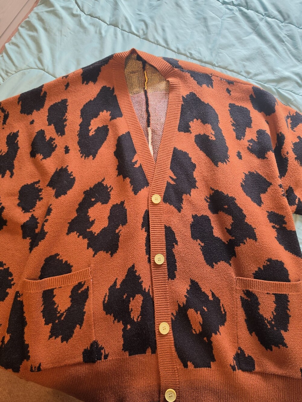Dressed In Lala Meow! Oversized Leopard Cardigan L XL EUC - Picture 5 of 5